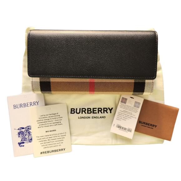 Burberry Halton Check Canvas & Leather Continental Wallet in Classic Monogram - Picture 1 of 10